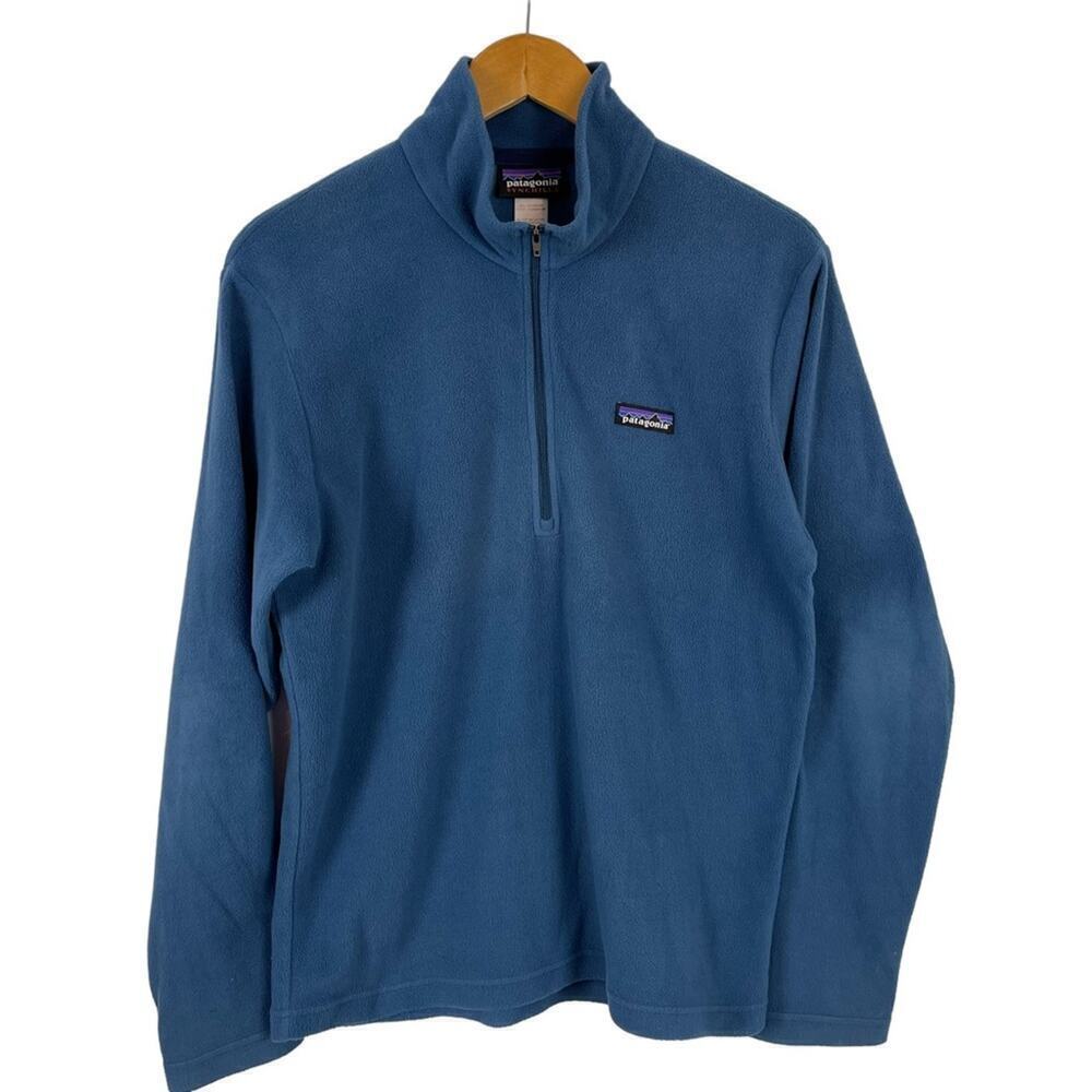Patagonia SYNCHILLA Sweater Men's Small Blue Fleece Pullover 1/4 Quarter Zip
